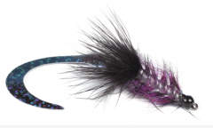 Wiggle Tail Børstemark - Black Bead Head