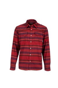 Simms Gallatin Flannel Shirt Auburn Red Stripe