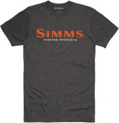 Simms Logo T-Shirt Charcoal Heather M (Utgående 1stk.)