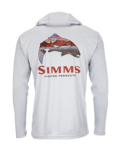 Simms Tech Hoody - Artist Series Trout Logo Flame/Sterling (NY)