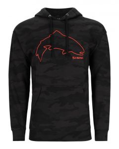 Simms Trout Outline Hoody Woodland Camo Carbon (NY)