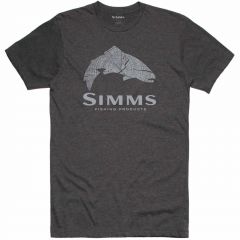 Simms Wood Trout Fill T-Shirt Charcoal Heather 