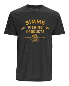 Simms Stacked Logo Bass T-Shirt Charcoal Heather (NYHET)